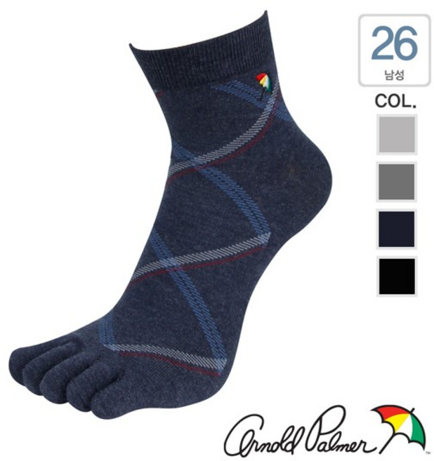 무좀양말 남자 신사 단목 발가락 양말 5족 AP5169