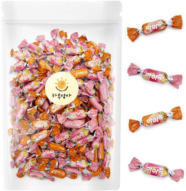 크라운 마이쮸 핑크리치 써니피치 대용량 츄잉캔디 100개, 1개