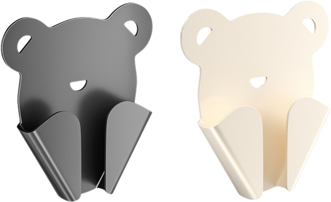 EROOMZ 무타공 부착식 귀여운 주방 가위 거치대, 2개, 혼합 (건메탈1+화이트1)