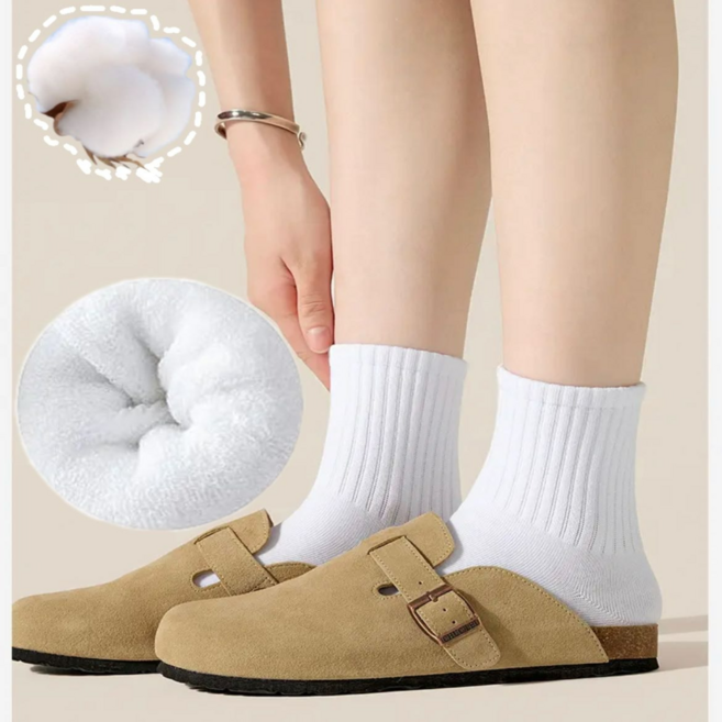 10켤레 여성용스포츠 발바닥 두꺼운 쿠션순면양말 230~250