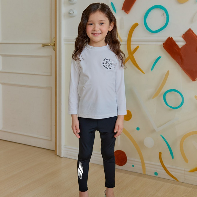 유라비 아동복 스탠다드 돌핀 긴팔 래시가드 카이트 워터 레깅스 긴바지 수영복 상하세트