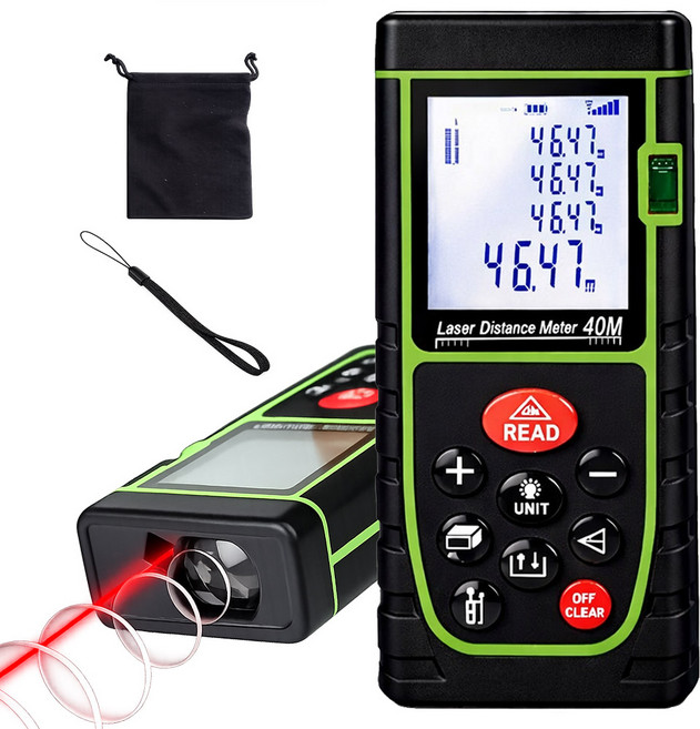 [초정밀] 머레이 레이저 줄자 거리측정기 전자 줄자 자동 디지털 레이져 측정기, 1개