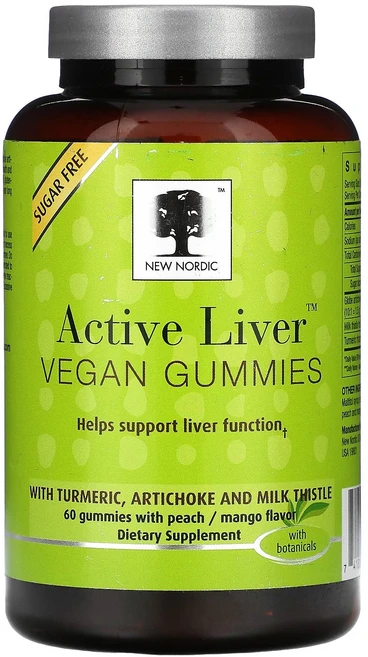 New Nordic Active Liver™ 비건 구미젤리 복숭아 및 망고 구미젤리 60개 Nordic (뉴 노르딕), New Nordic, Active Liver™ 비건 구, 1개 - 쿠팡
