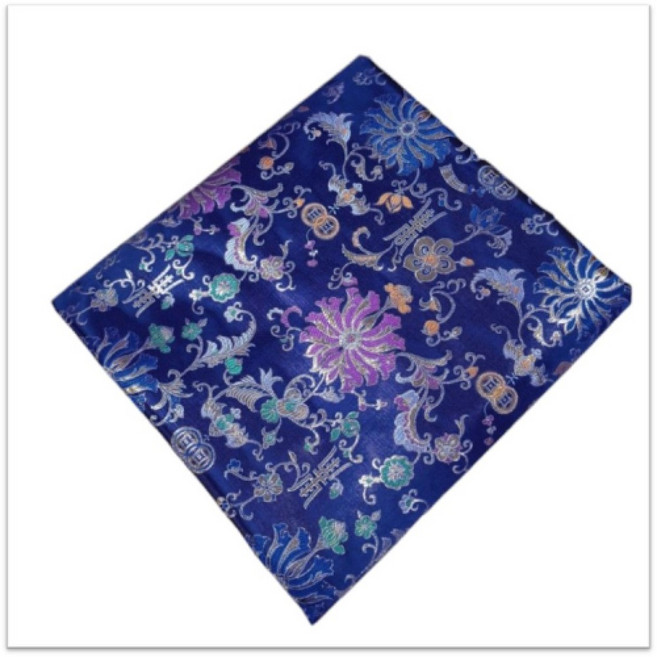 윤원단 칠색금사단 6색 꽃무늬 플라워 예쁜 좋은 폴리에스터 한복 옷감 비단 양단 천 원단 만들기, 02 곤색