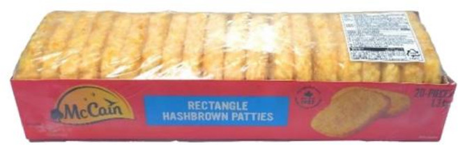 맥케인 해쉬브라운 패티 종이트레이포장 냉동감자, 1.3kg, 8개