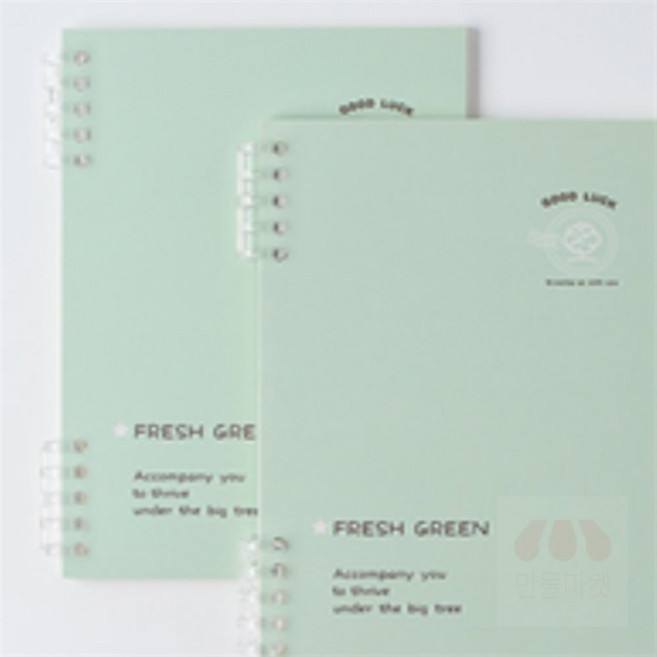 [만물스토어] A5 루스리프 유선 노트 2개세트 60매 그린