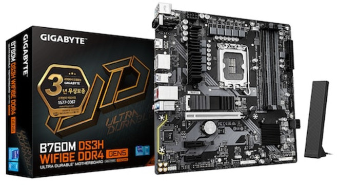 기가바이트 B760M DS3H 와이파이6E DDR4 GEN5 메인보드, B760M DS3H WIFI6E D4 GEN5 제이씨현