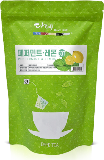 [본사직영] 다예 맛있는 페퍼민트 레몬차 생분해 삼각티백, 1개, 50개입, 1g