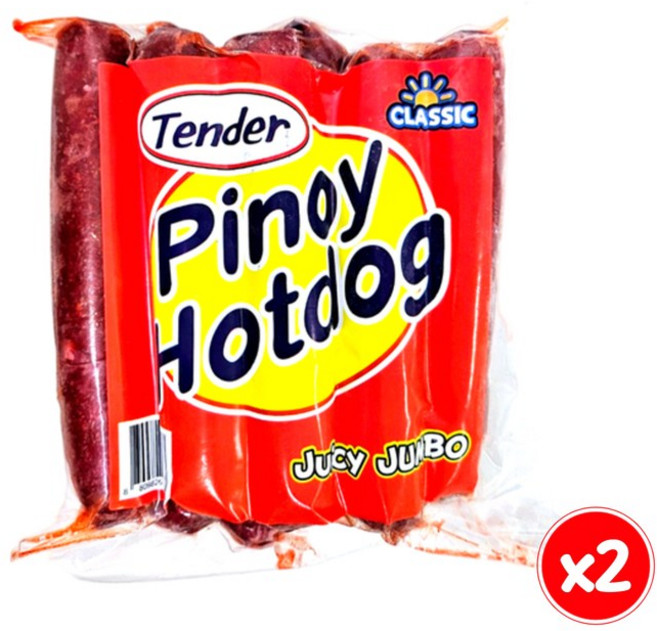필리핀 텐더 피노이 쥬시 점보 핫도그 Tender Pinoy Jumbo Juicy Hotdog, 2개, 500g