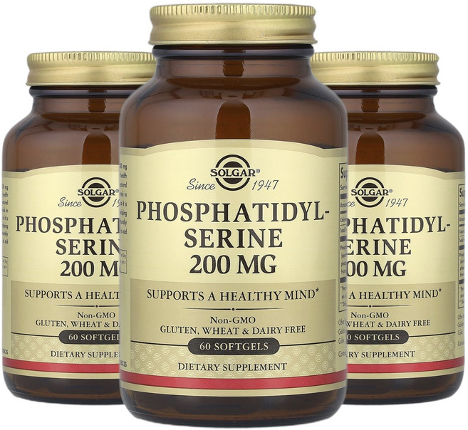 Solgar Phosphatidyl-Serine 솔가 포스파티딜세린 200mg 60소프트젤 3팩, 60정, 3개