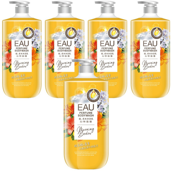 EAU 淨耀 香水沐浴乳 沁寧晨露, 1L, 5罐