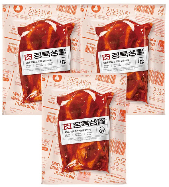 [무료배송/당일출고] 정육생활 고추장 오리주물럭 200g, 3팩