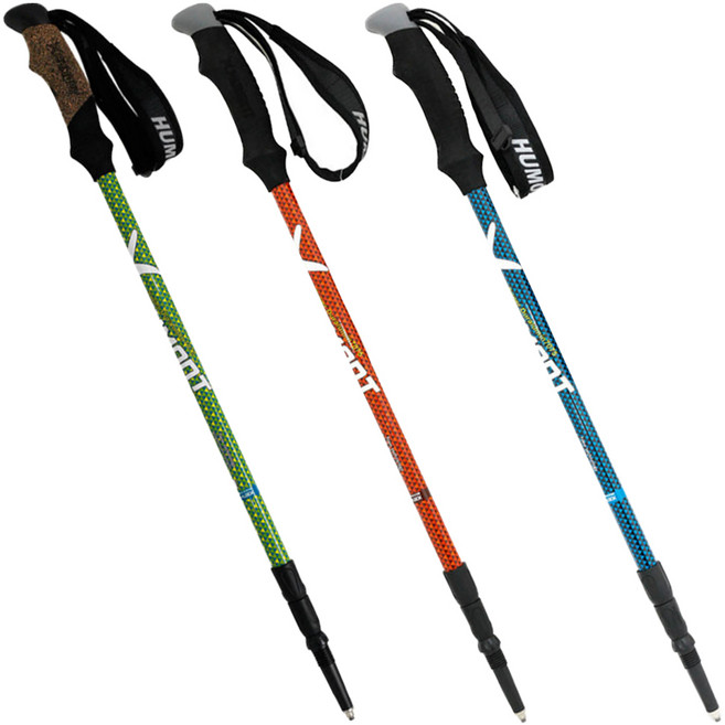 휴몬트 MSL-500 등산스틱 3단 2개 1세트, 오렌지, 옵션선택