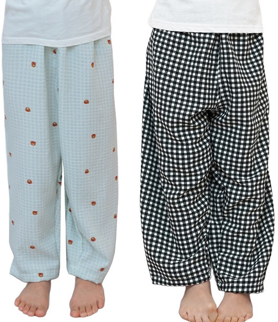 캐리루시 아동 귀여운 크링클 파자마 잠옷 9부바지 2종세트