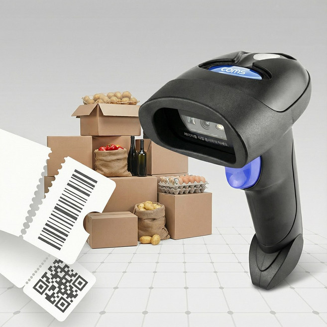 QR코드스캔 무선블루투스바코드스캐너 컴스 EU117, 1개, 본품+전용아답터(NV179)