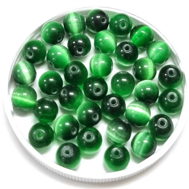 All 원석알 8mm 캐츠아이 팔찌원석 한팩 25알 컬러선택, 그린, 1개