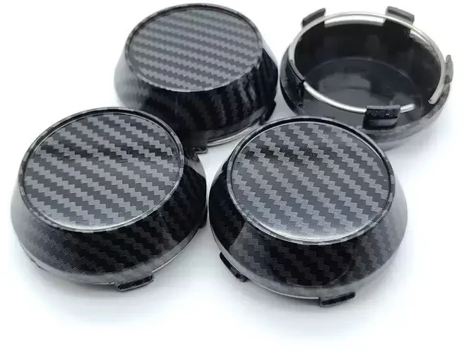호환 카본 파이버 휠 센터 캡 74MM 60MM 56MM 휠 허브캡 블랙 체크 무늬 카본 파이버 휠 허브 커버 차량 4, 01 Carbon Fiber Cap, 02 4pcs 60mm High Cap