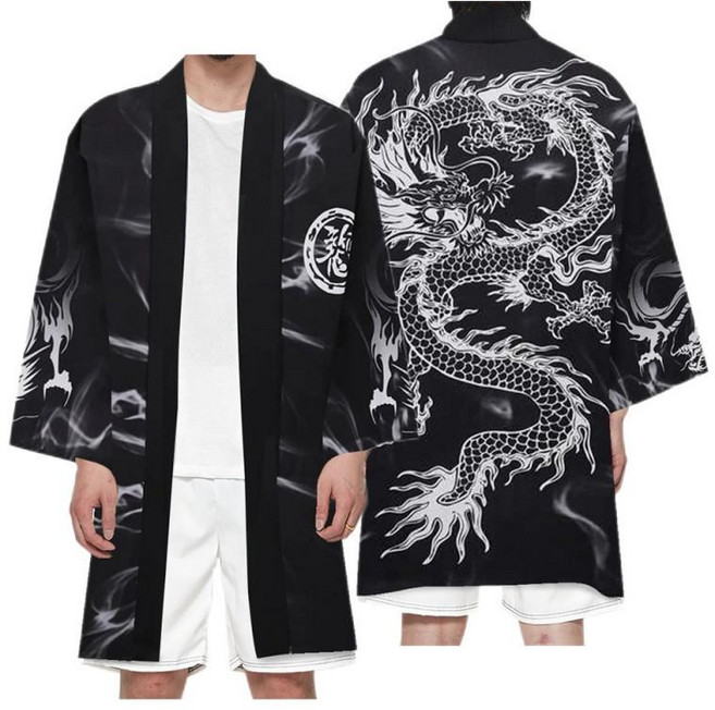 유카타남자 일본 전통의상 빅사이즈 오버핏 홈웨어 기모노 A01