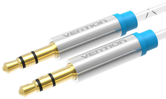 벤션 금도금 단자 3.5mm 스테레오 오디오 AUX 케이블, 아쿠아화이트(BAF), 1m, 1개