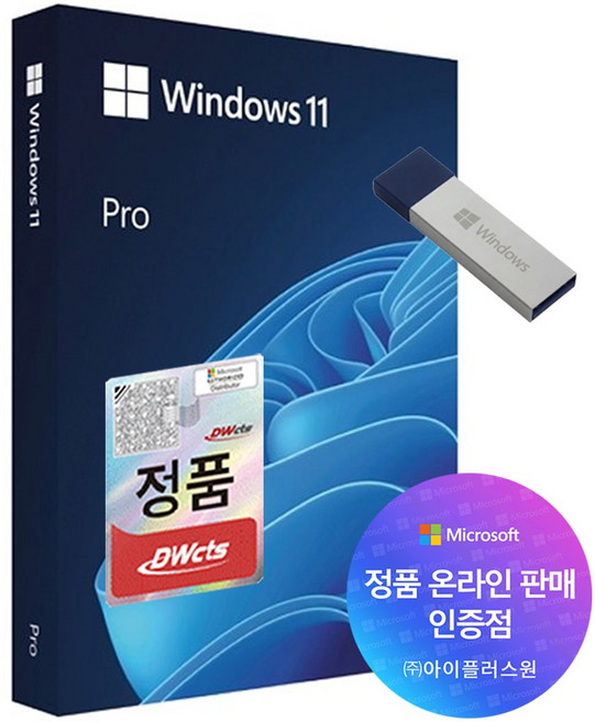 [한국MS정품인증점]마이크로소프트 윈도우11 프로 FPP 처음사용자용 + 8GB USB사은품, 프로FPP+8GB