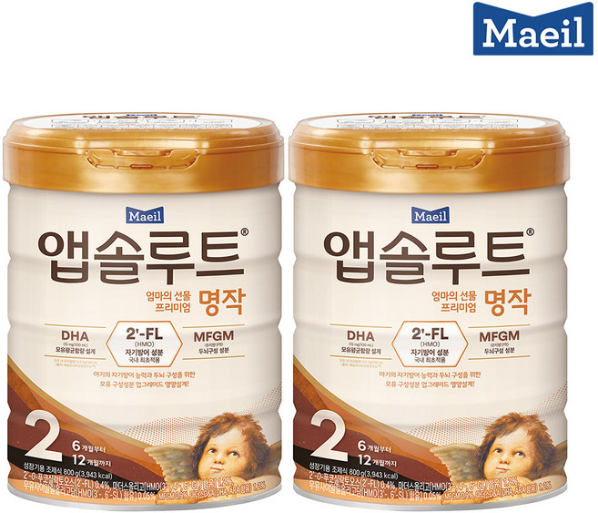 앱솔루트 엄마의 선물 프리미엄 명작 분유 2단계, 800g, 2개