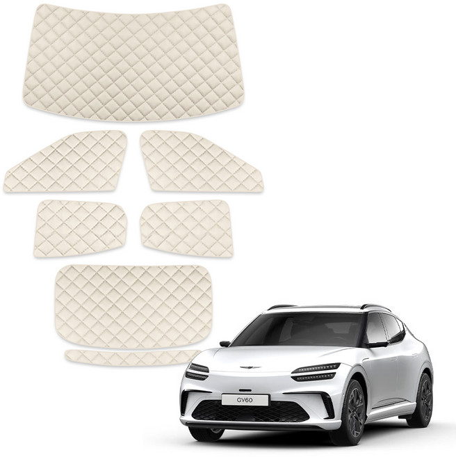 루젠 제네시스 GV60 차박커튼 캠핑 암막 햇빛가리개, 1세트, 글레시어화이트