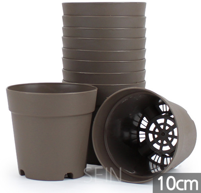 세인화분 플라스틱 토기분 10P, 10개, 10호 플라스틱토기분(밤색)