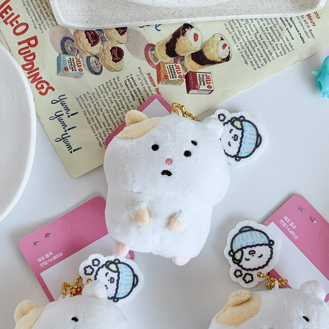 걸스코코 속상한햄스터키링 귀여운 캐릭터 인형 가방고리 열쇠고리 우정템 키링