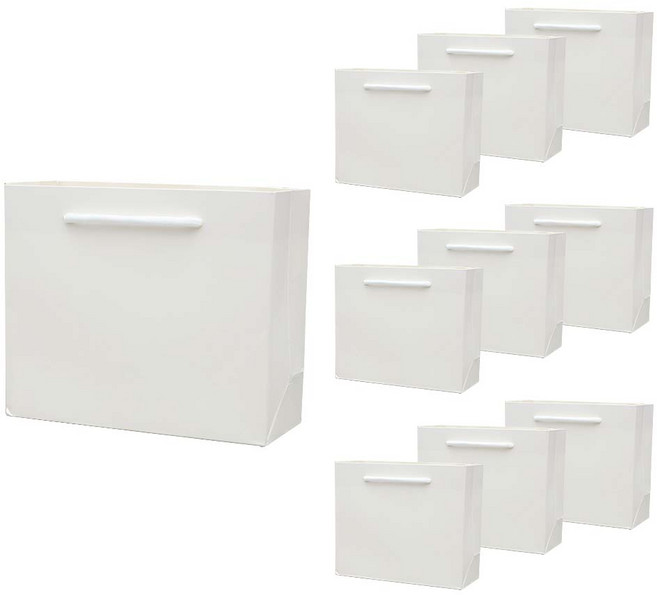 세모쇼핑백 튼튼한 고급 쇼핑백 10매입 선물용 종이가방 10p 무지쇼핑백 두꺼운 종이백 12종, 화이트@10매입@