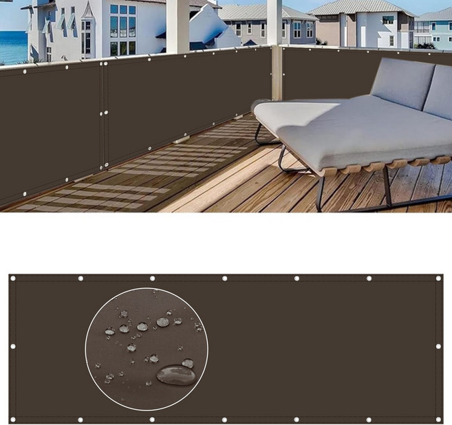 방수 선쉐이드 캐노피 어닝 95% 자외선 차단 기능의 야외 뒷마당 파티오 정원 카포트용 차양 천 커버, 커피색