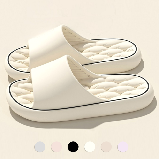 리빙도감 실내 슬리퍼 거실 실내화, 1개, 크림