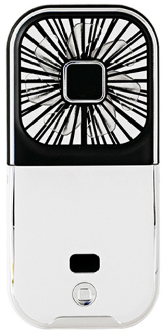 KDNC 목걸이 스마트 휴대/탁상용 미니 선풍기 휴대폰거치기능 보조배터리기능 타입C충전구, 블랙+화이트