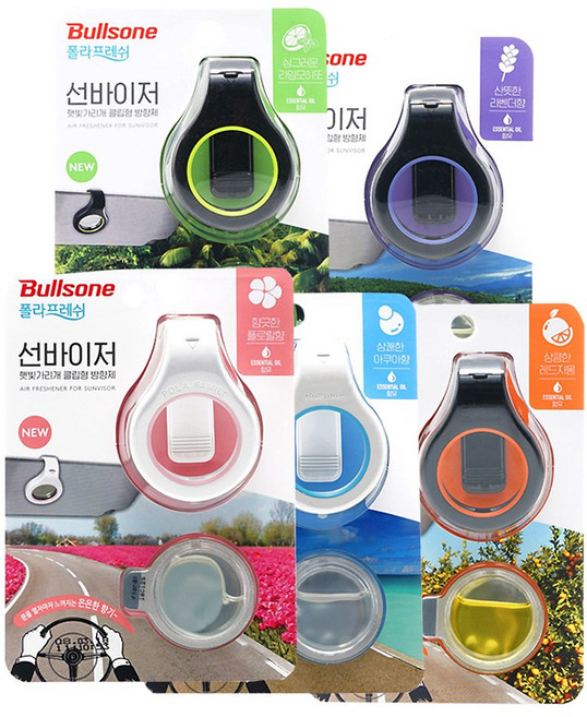 불스원 폴라프레쉬 선바이저 방향제 / 차향수 디퓨저, 1개, 아쿠아