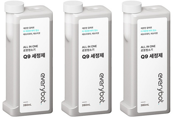 에브리봇 올인원 로봇청소기 Q9 전용 세정제, 3개