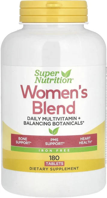 Super Nutrition Women's Blend 데일리 종합비타민 + 밸런싱 보태니컬 철분 무함유 180정, Super Nutrition Women's Ble..., 1개 - 쿠팡