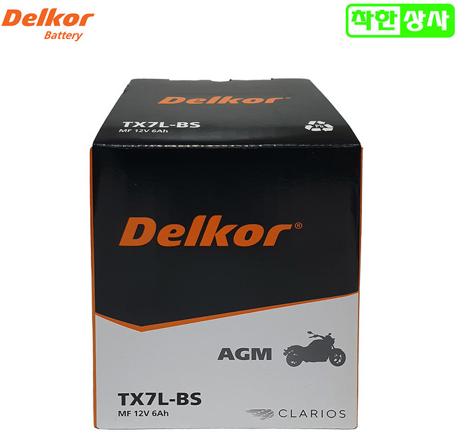 베스파 프리마베라125 스프린트125 스텔라125 배터리 YTX7L-BS 12V6A 무료충전, 1개, 델코 YTX7L 비충전