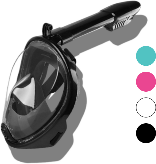 테시미스 풀페이스 스노쿨링 마스크 물안경 스노클장비, 딥블랙