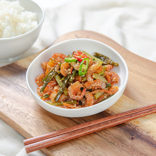 백년찬방 건새우 마늘쫑 볶음 수제 가정식 반찬, 1개, 180g