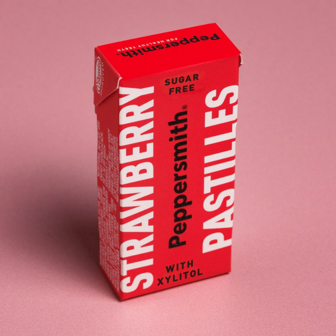 Peppersmith 페퍼스미스 영국직수입 무설탕 자일리톨 캔디 딸기맛, 15g, 1개