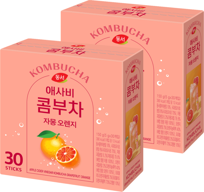 동서 애사비 콤부차 자몽 오렌지 30T, 60개