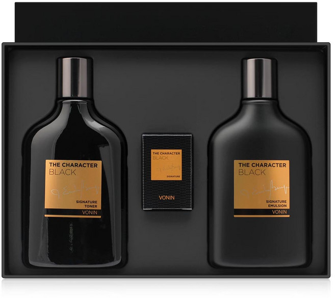 보닌 더캐릭터 블랙 시그니처 2종 남성 스킨로션세트, 1세트