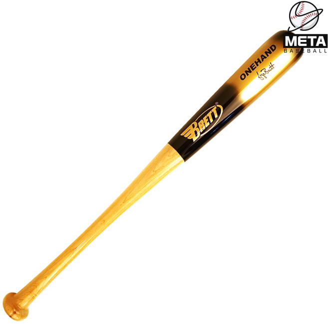 브렛 트레이닝용 원핸드 나무배트 블랙/골드, 1개
