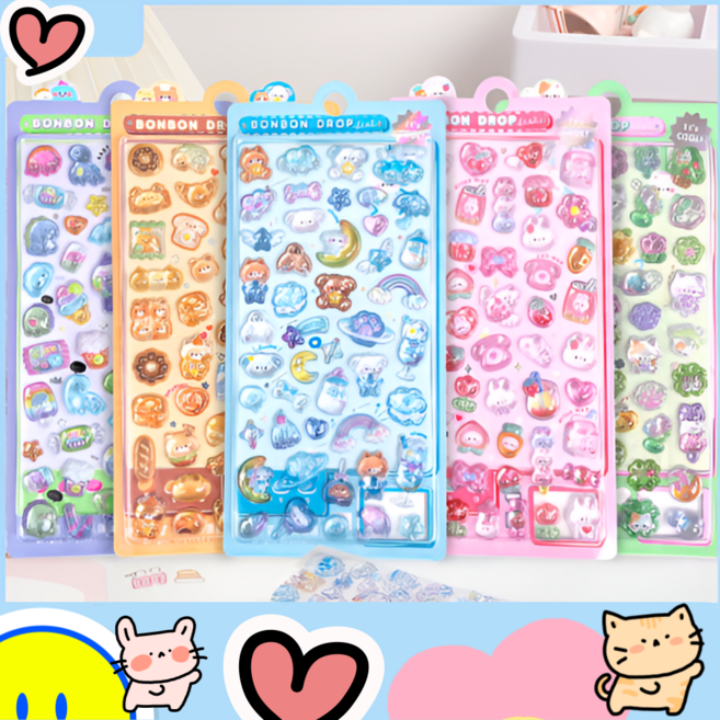 몽벨르 3D 다꾸 DIY 입체 커스터마이징 스티커, 1세트, 동물 친구들