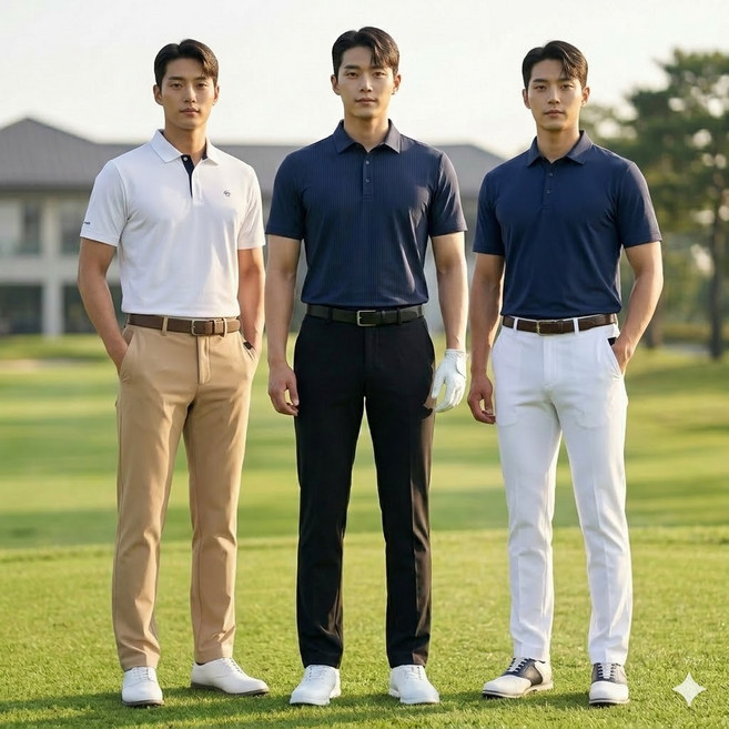 볼빅 남자 봄 골프웨어 스판 일자핏 필드 항균 골프바지