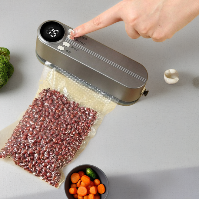 윈터커넥트 가정용 다기능 무선 진공포장기 밀봉 진공기 공기주입기 음식 습식 압축기 고기 포장기계, 그레이