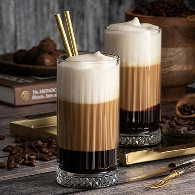 [파사바체] 엘리시아 카페 하이볼 445ml 4P(개) 에이드잔 맥주잔 라떼잔 주스잔 아메리카노 아이스커피잔 칵테일잔 물컵 물잔 유리컵 준벅 카페용 프리미엄 글라스