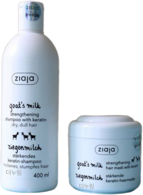 지아자 산양유 샴푸 400ml + 헤어 마스크팩 200ml, 1세트