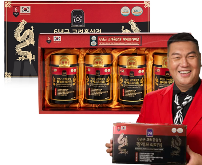 [TV홈쇼핑정품 인포벨]6년근 고려 홍삼정 황제 프리미엄 천하장사 백승일 진세노사이드 홍삼 진액 명절 선물, 4개, 250g