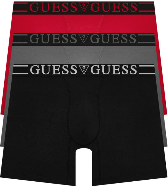 게스언더웨어 더블라인 스트레치 롱드로즈 세트 3PACK (BK/RD/GY)