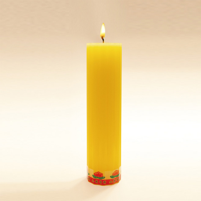 연화양초 만월 연꽃홈초 5가지색상 원백연꽃홈초, 노랑, 20개